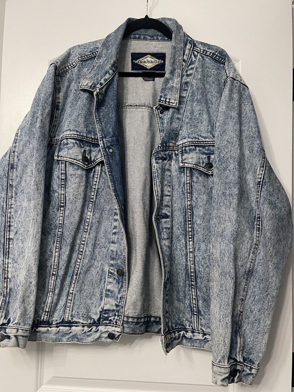 Oversized VTG Weekends 80s/ 90s Acid Wash Denim Jacket 2XL Made in Hong Kong